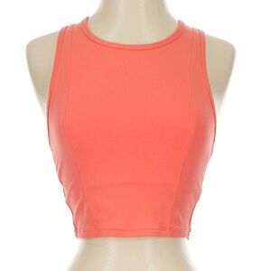 All In Motion Orange Halter Cropped Exercise Tank Shelf Bra Size XS Core Solid